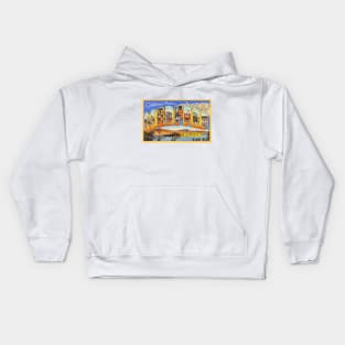 Greetings from Medford, Oregon - Vintage Large Letter Postcard Kids Hoodie